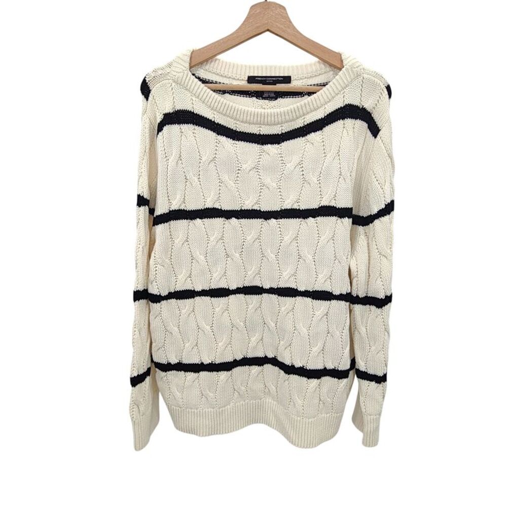 French Connection Mozart Chunky Sweater Basic White M
